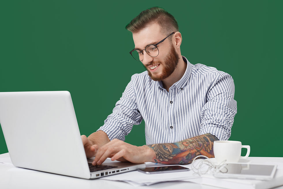 Man Working Laptop