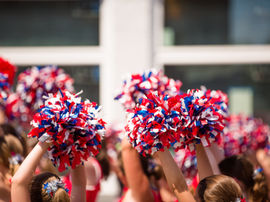 応援している様子