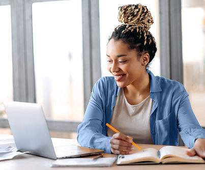 Woman Studying Online