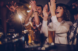Friends Cheering in Pub