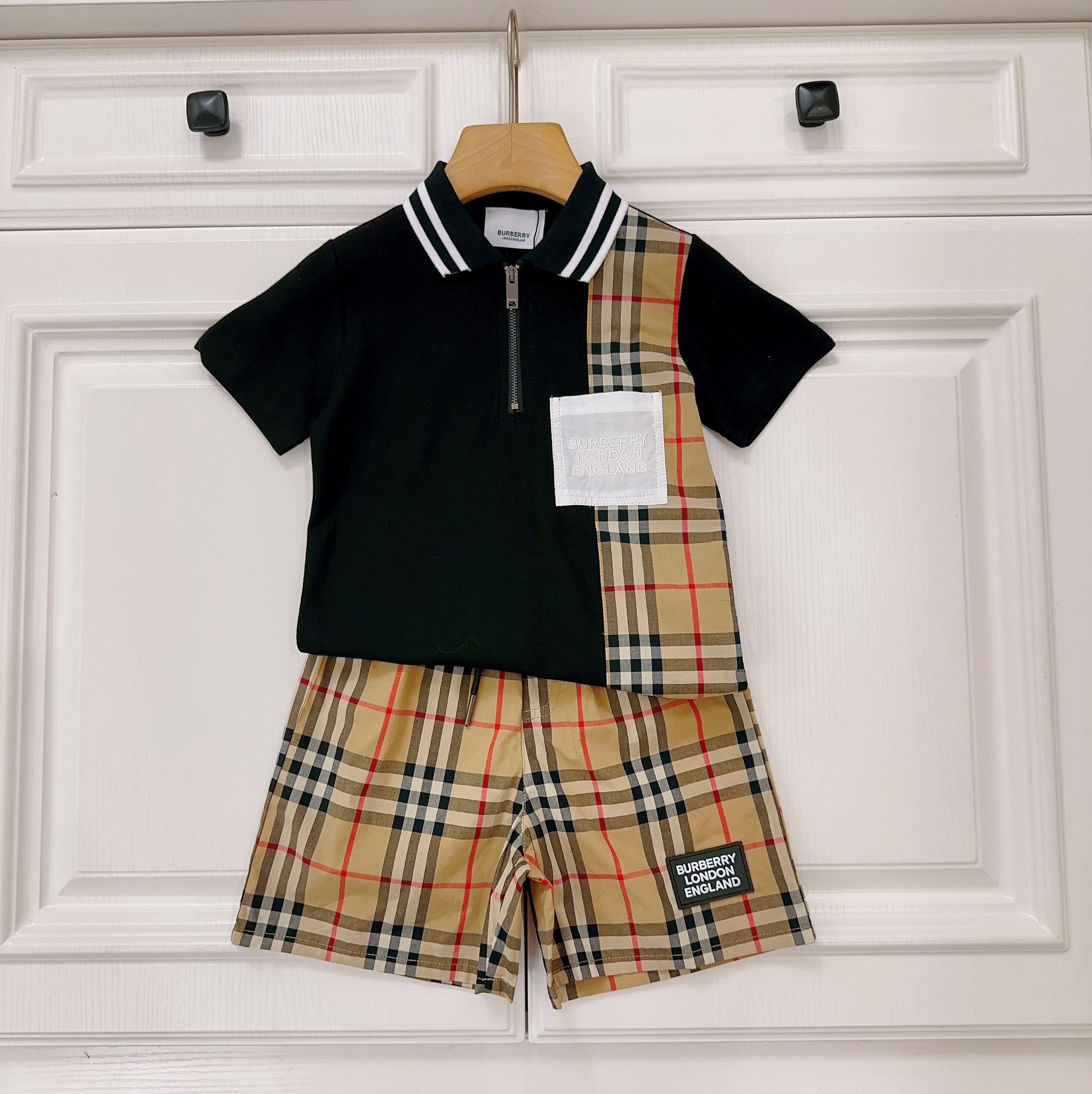 B - Collar Shirt Shorts Set (Kids)