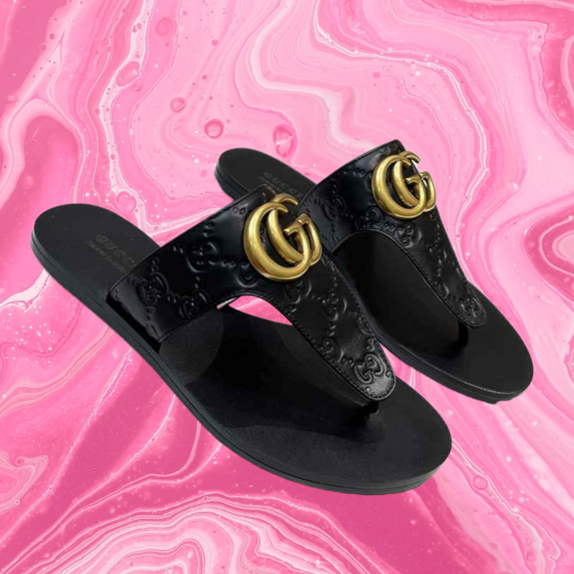 Thumbnail: GG - Leather Thong Sandals 