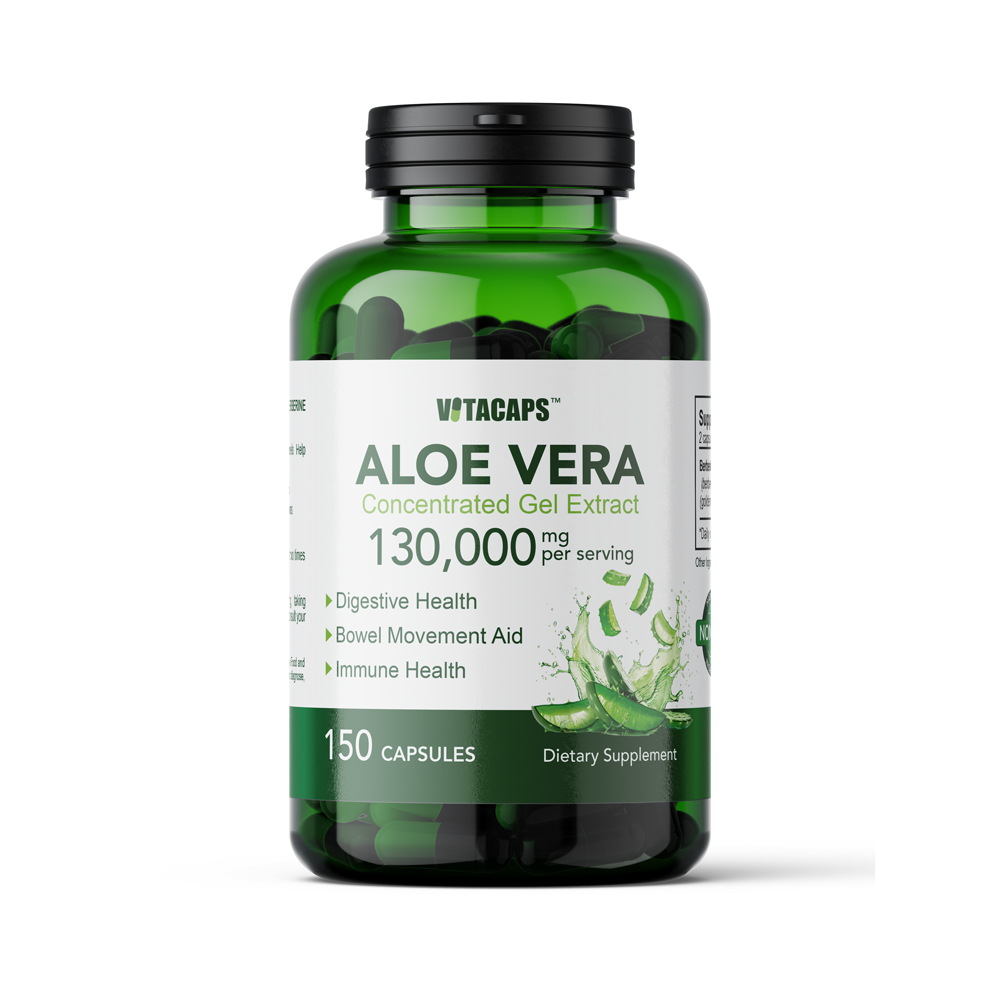 Aloe Vera Gel 130,000 mg 150 caps Digestion Bowel Immune Support Vitacaps