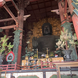 Massive Great Buddha (Daibutsu) inside Todai-ji Temple on Nara deer walking tour