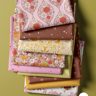 Floral Bohemian surface pattern design collection featuring eight coordinating prints in pink, terracotta, mustard, cream, and brown