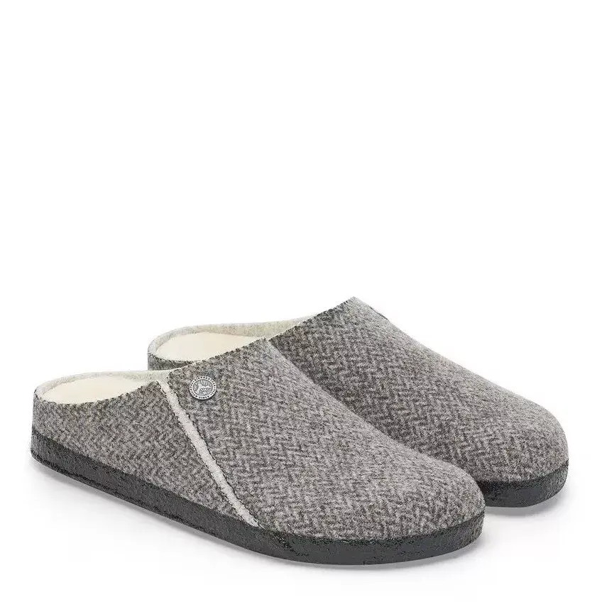 Thumbnail: Birkenstock Zermatt Shearling Herringbone Dark Grey Unisex Slippers