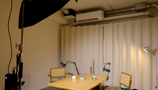 海海影像工作室Podcast錄音室Zone A現場燈光設備與天花板實景