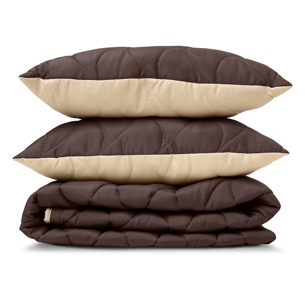 Thumbnail: Demi-season blanket Double Face Coffee and milk