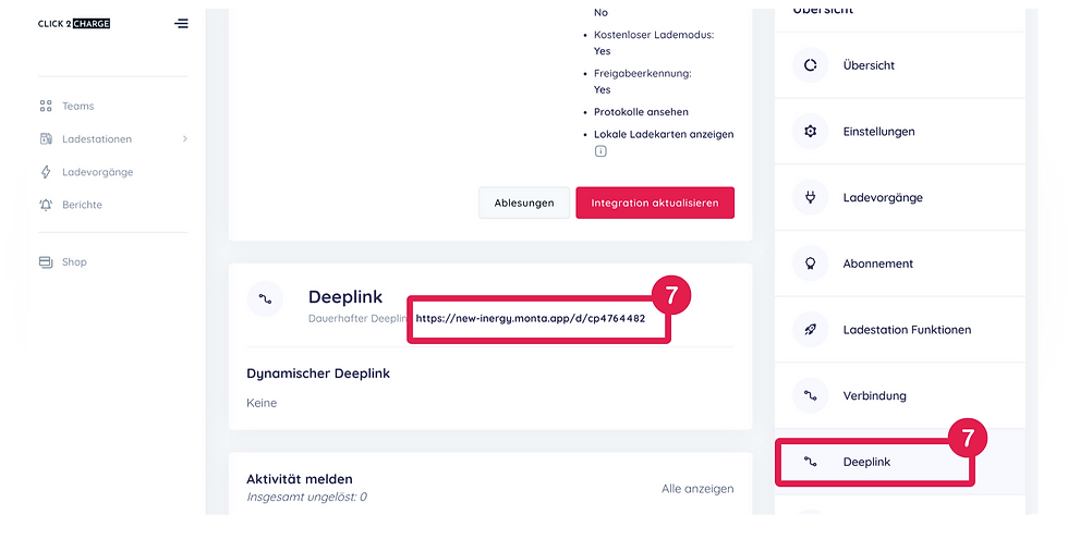 Screenshot mit Anleitung für die Einrichtung der Ad Hoc Bezahlung an der Wallbox