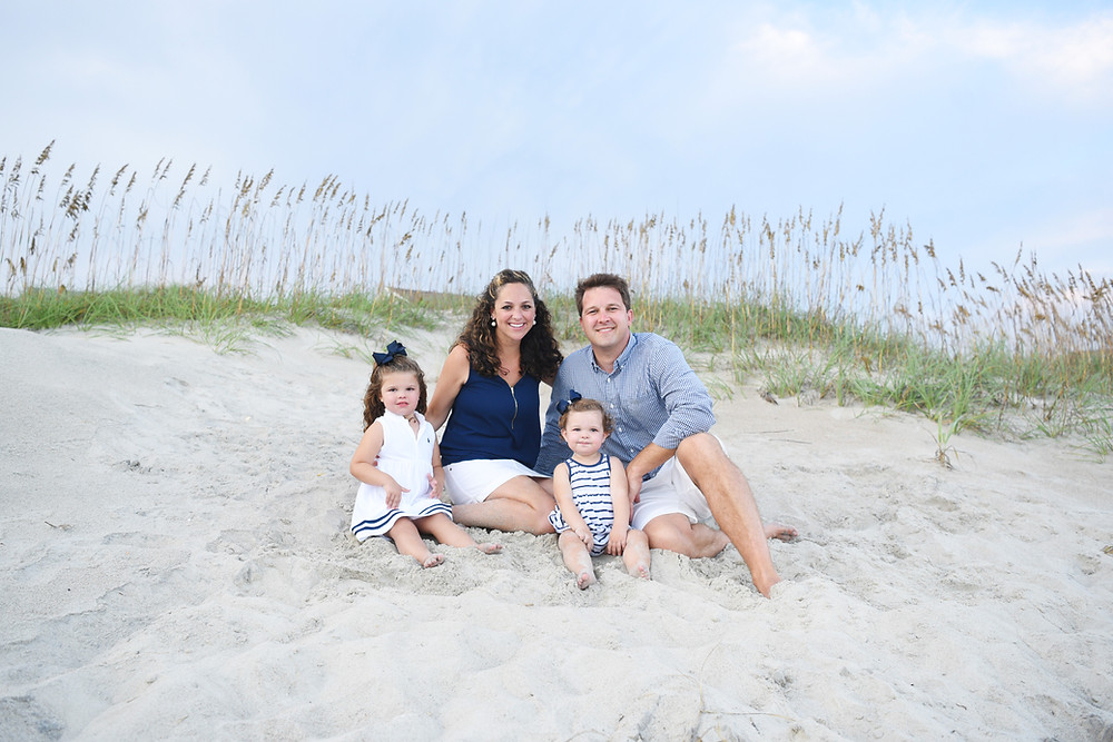 family photo in Emerald Isle, NC