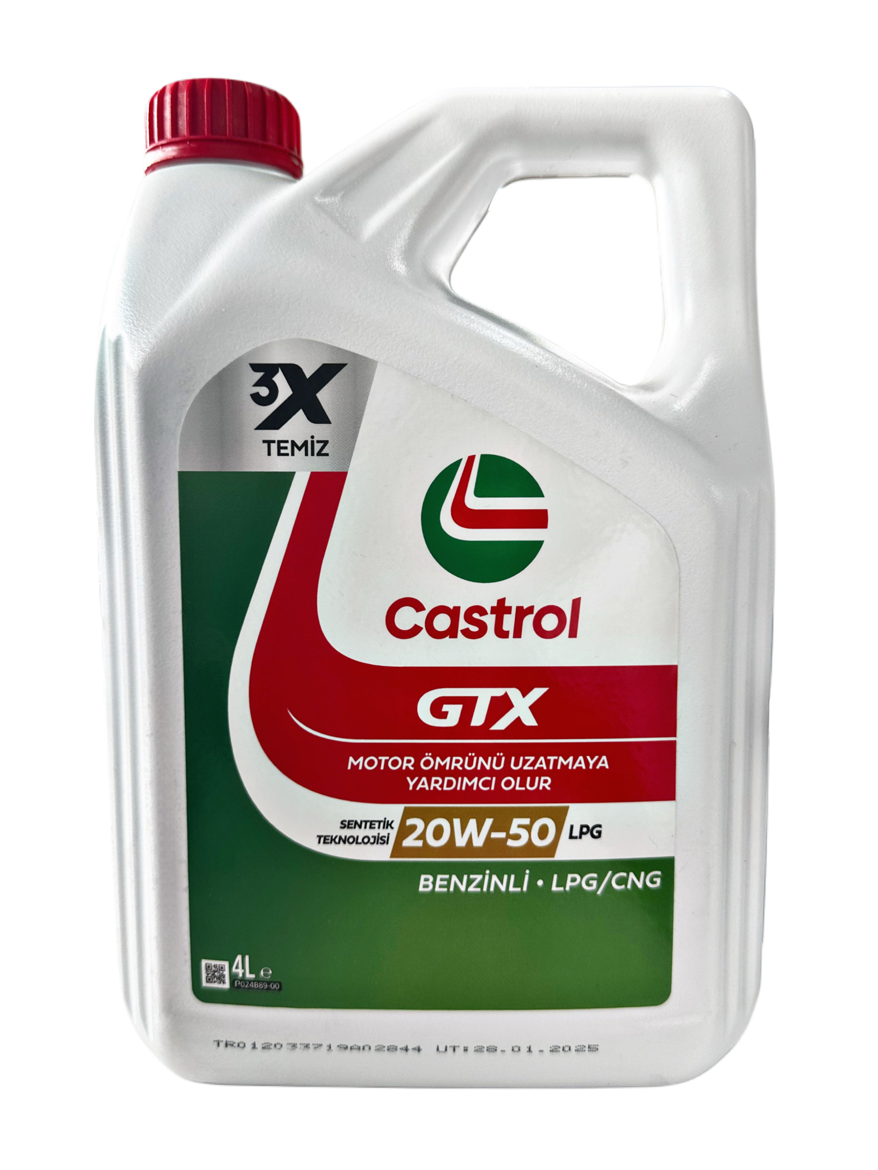 CASTROL 3X TEMİZ GTX 20W/50 LPG MOTOR YAĞI 4L
