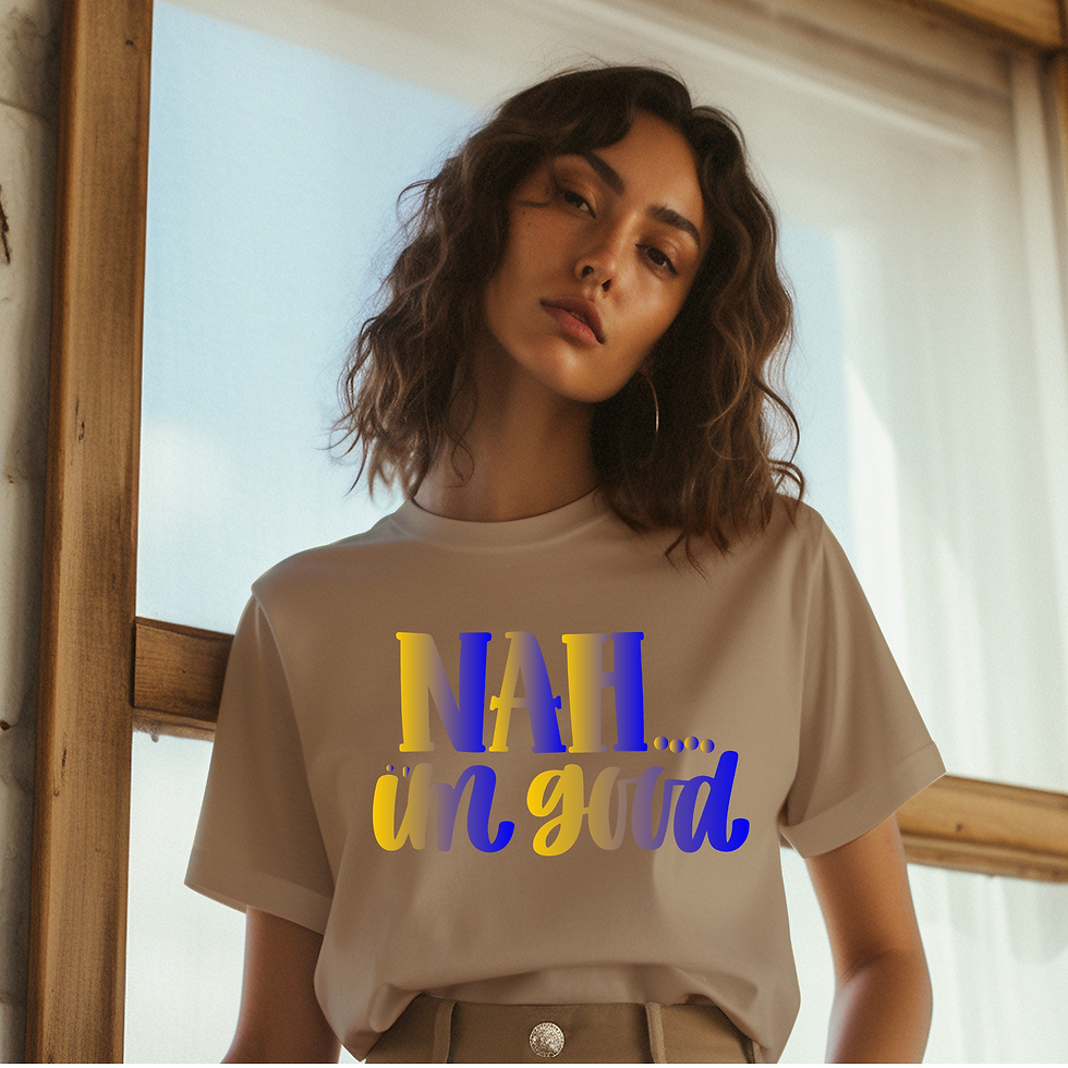 Nah I'm Good Women Unisex t-shirt, Royal and Gold Shirt