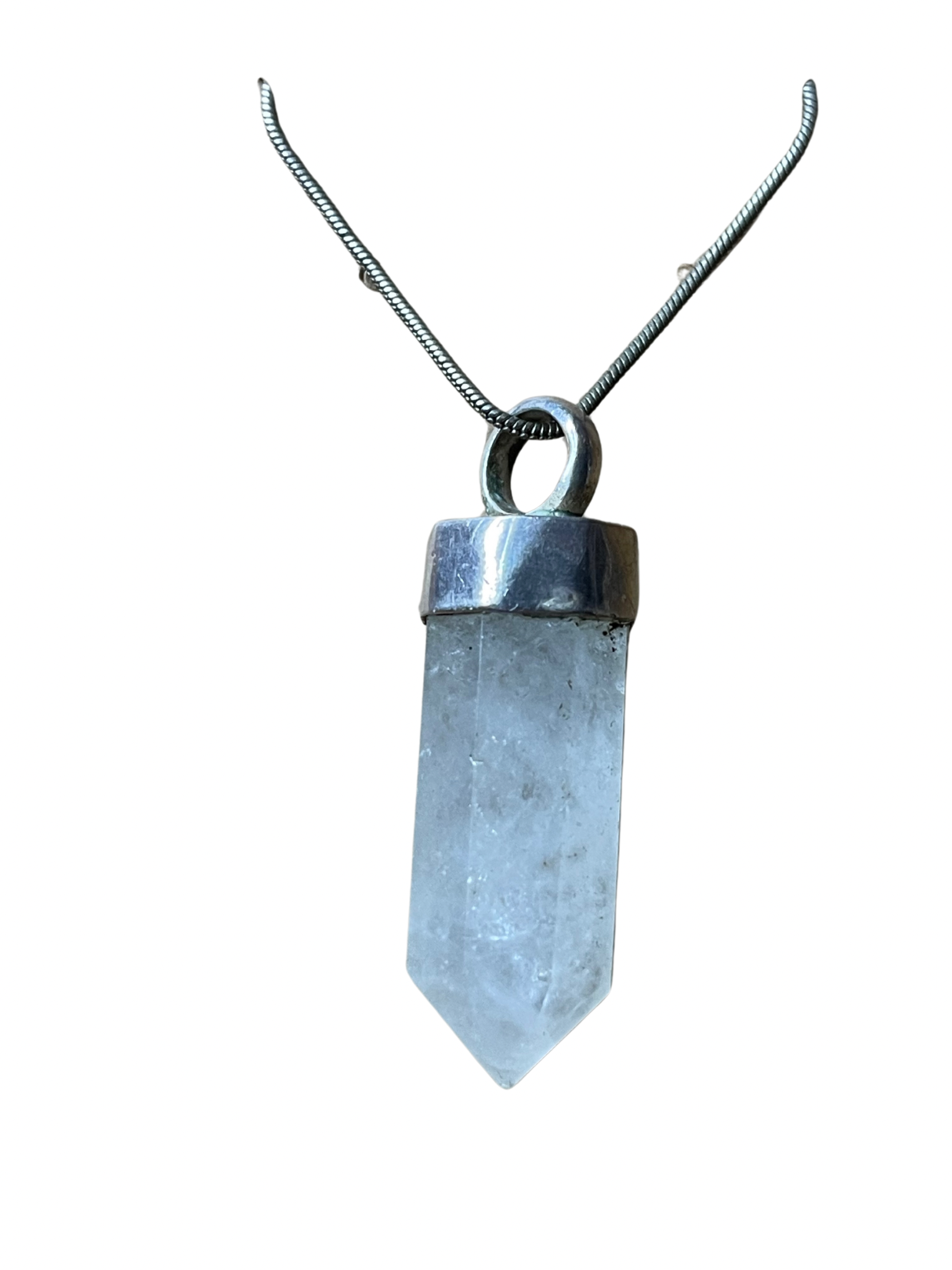 Ciondolo punta quarzo ialino 