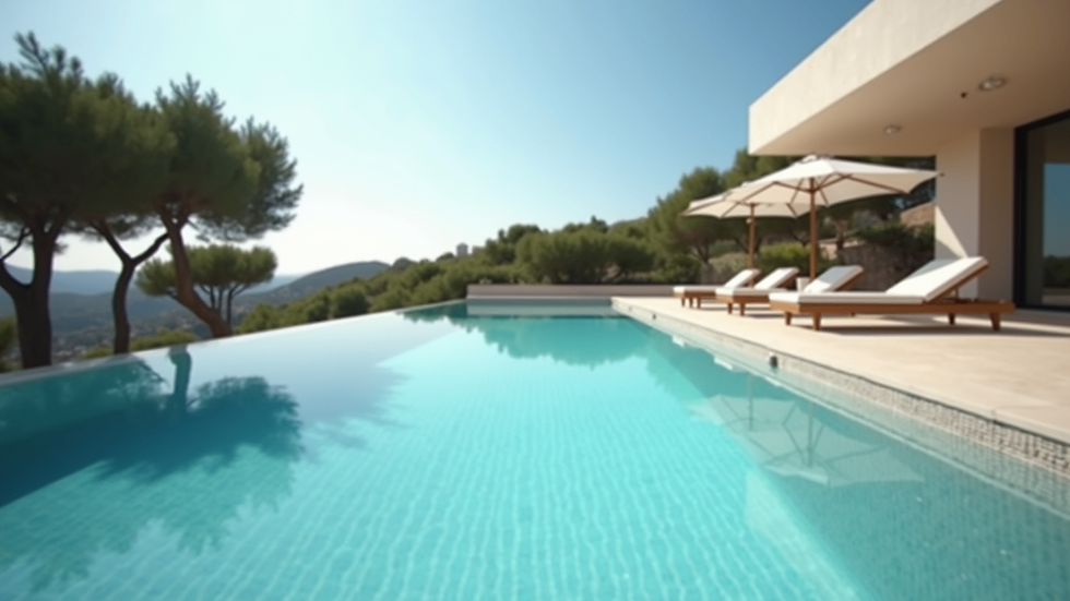 close-up view of a luxury villa with a swimming pool in Mallorca