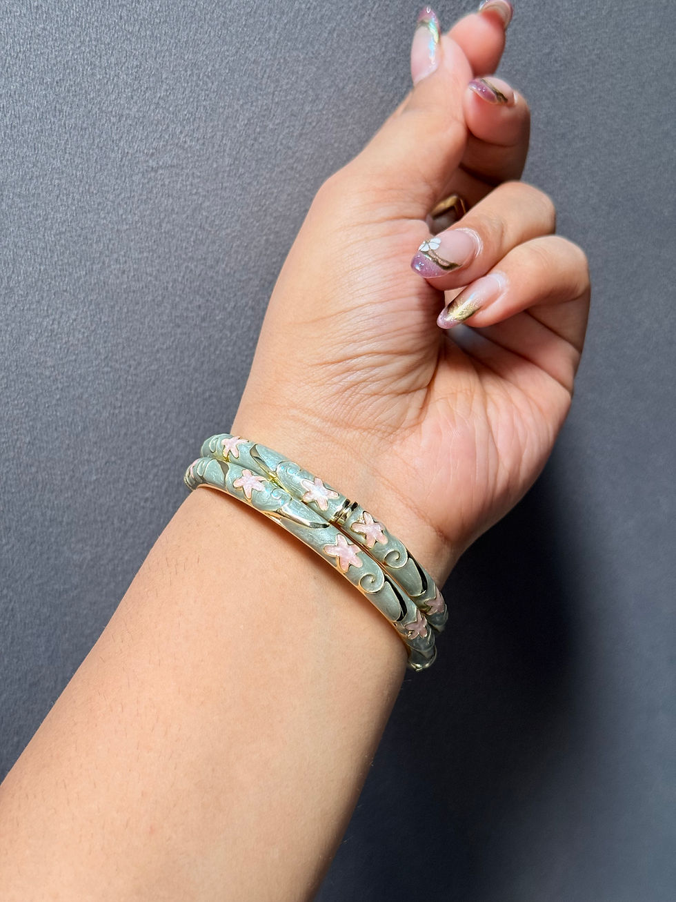 Thumbnail: Sage Green Enamel Bangle 