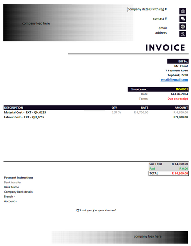 Simple Invoice for Small Business | Isaac Petersen Simple Invoice for Small Business | Isaac Petersen