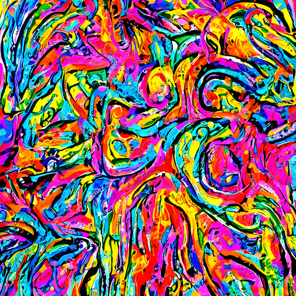 funky psychedelic mural paris