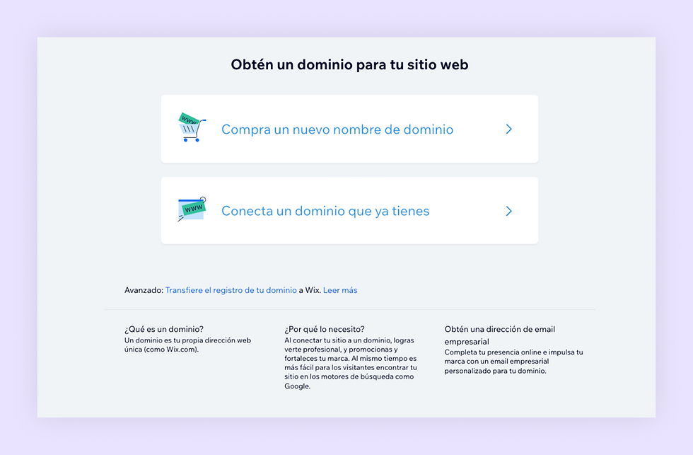 obten un dominio para tu sitio web
