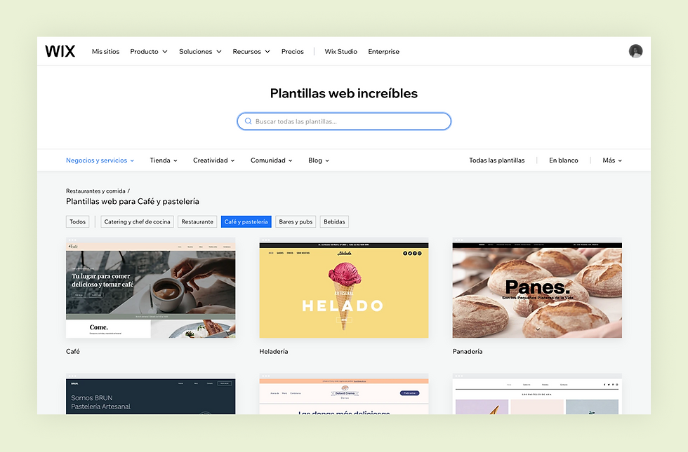 plantillas para paginas web de panaderia