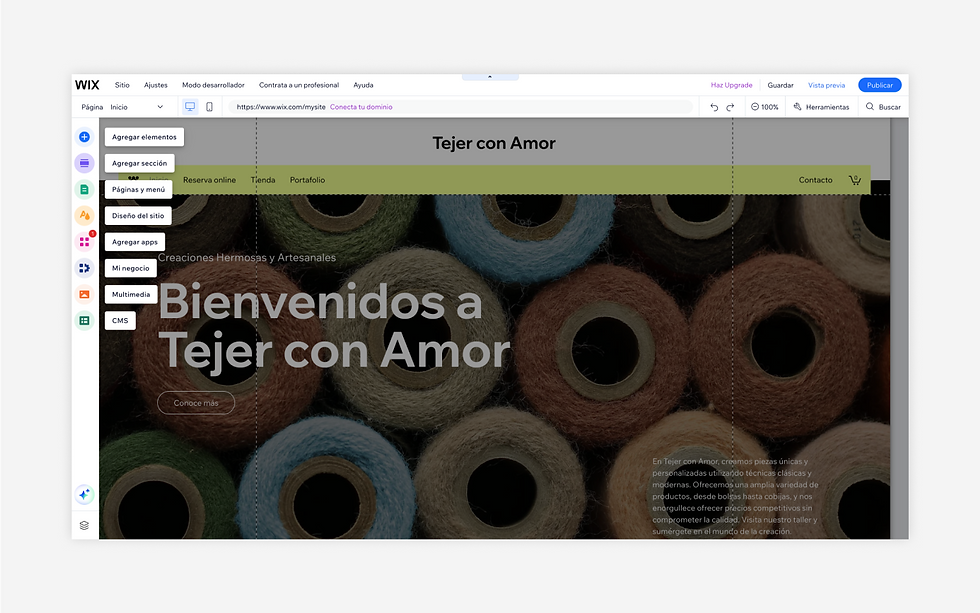 editor de paginas web de wix