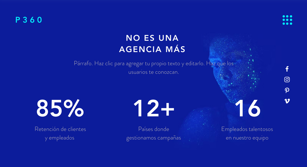 plantilla web para portafolio de marketing