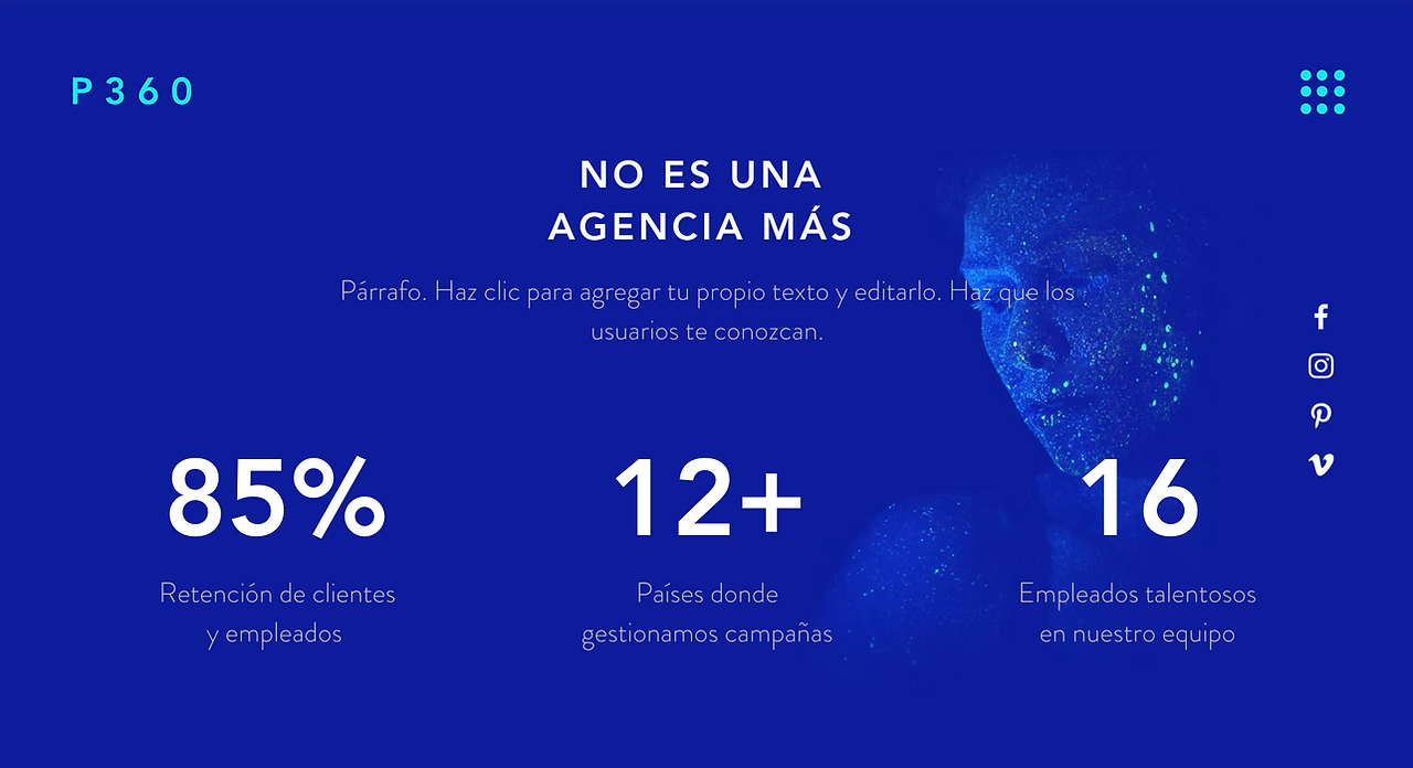 plantilla web para portafolio de marketing