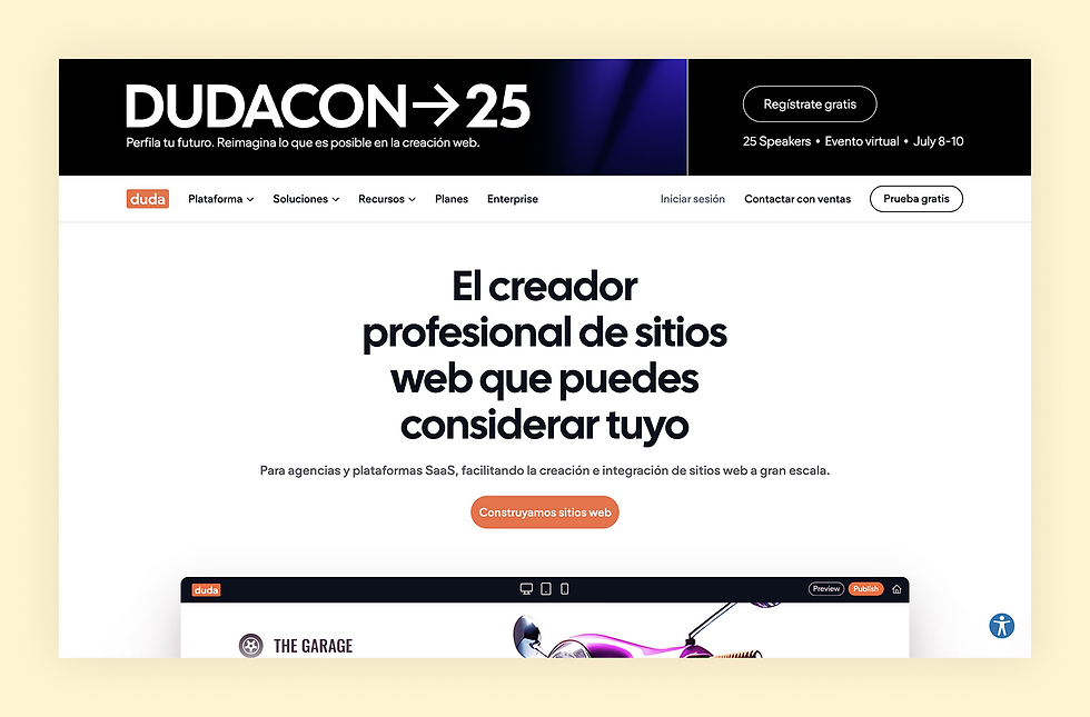 pagina del creador de paginas web de Duda