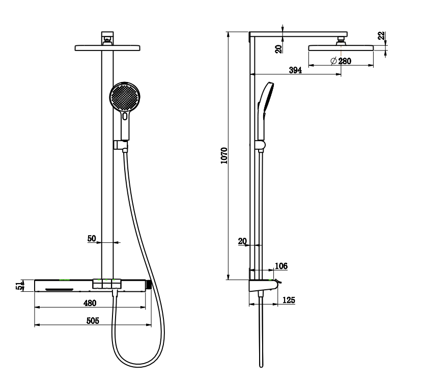 Miniatura: Conjunto de ducha ZDU-6007-2G