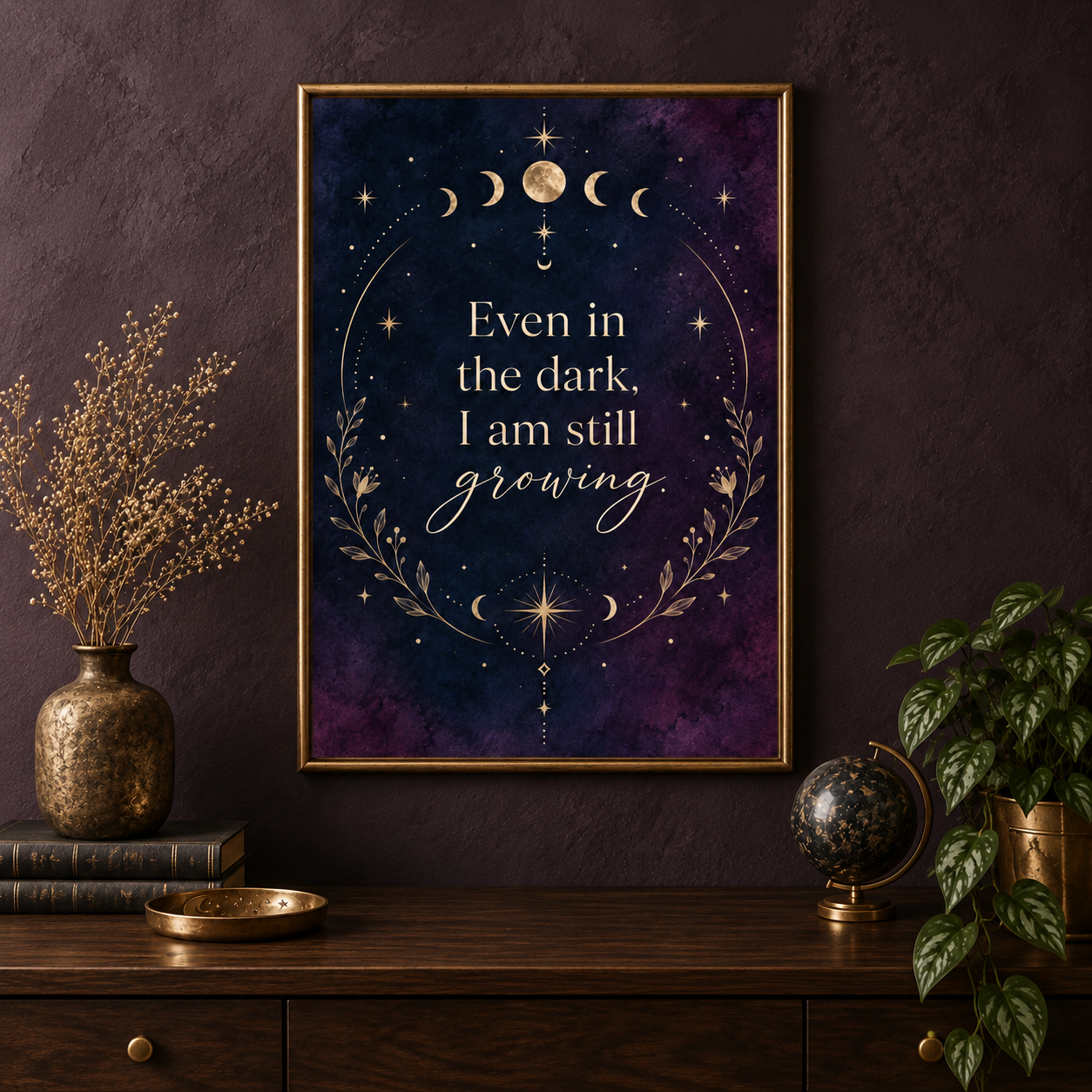 Shadow Work Affirmation Wall Art Set – Celestial Printable Décor - Set of 6