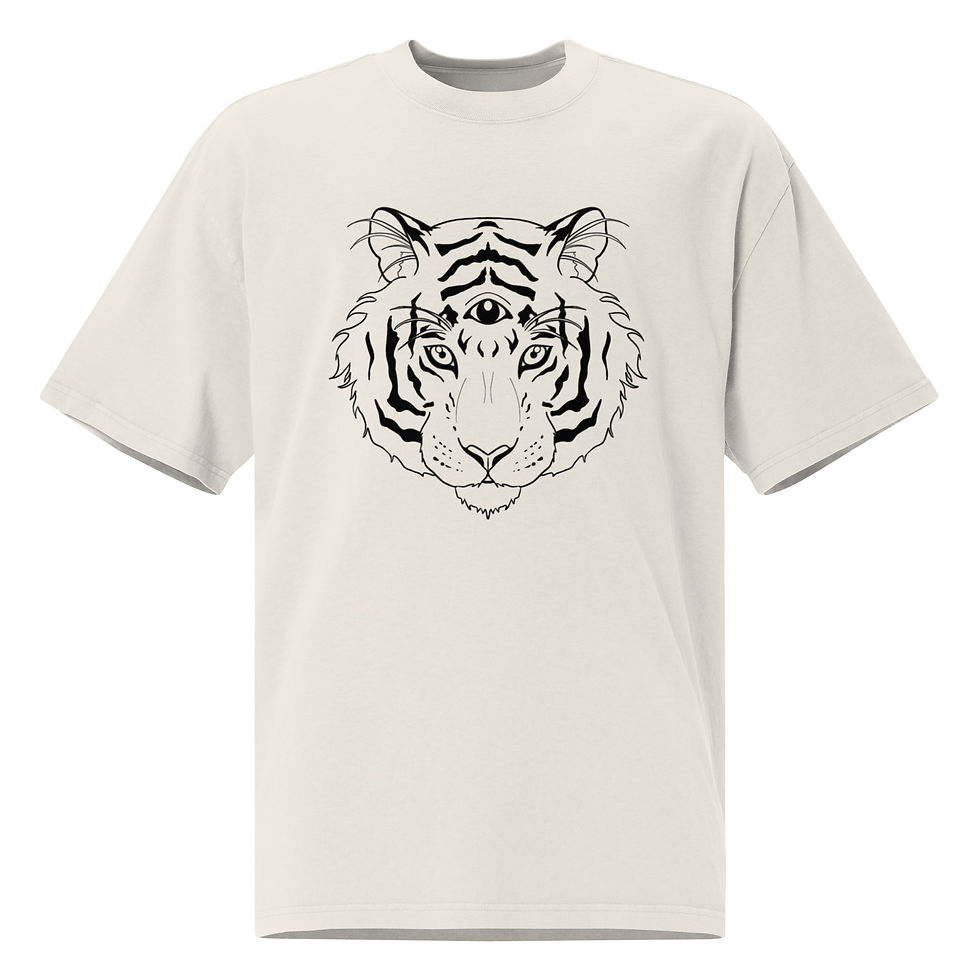 Thumbnail: Tiger Third Eye Oversized faded t-shirt