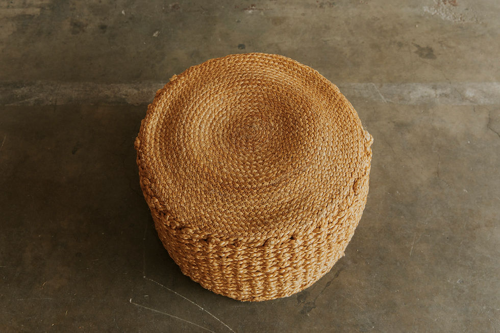 Thumbnail: Round woven basket with lid