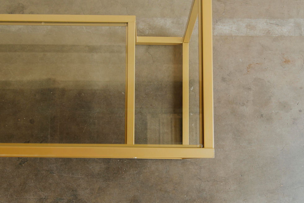 Thumbnail: Corner of a light wood and glass frame