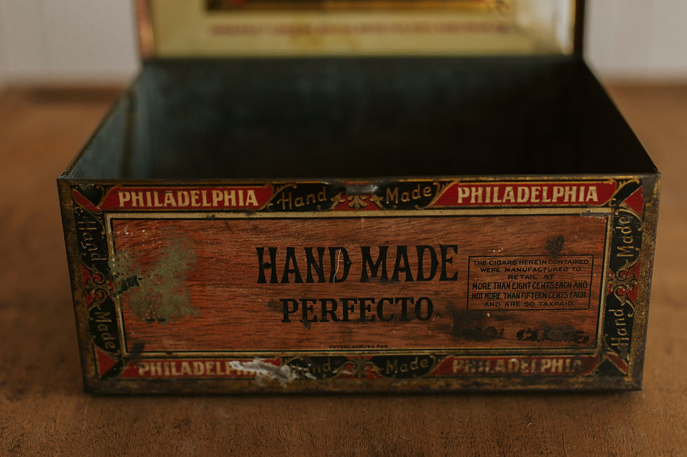 Thumbnail: Vintage cigar box, 'HAND MADE PERFECTO PHILADELPHIA'