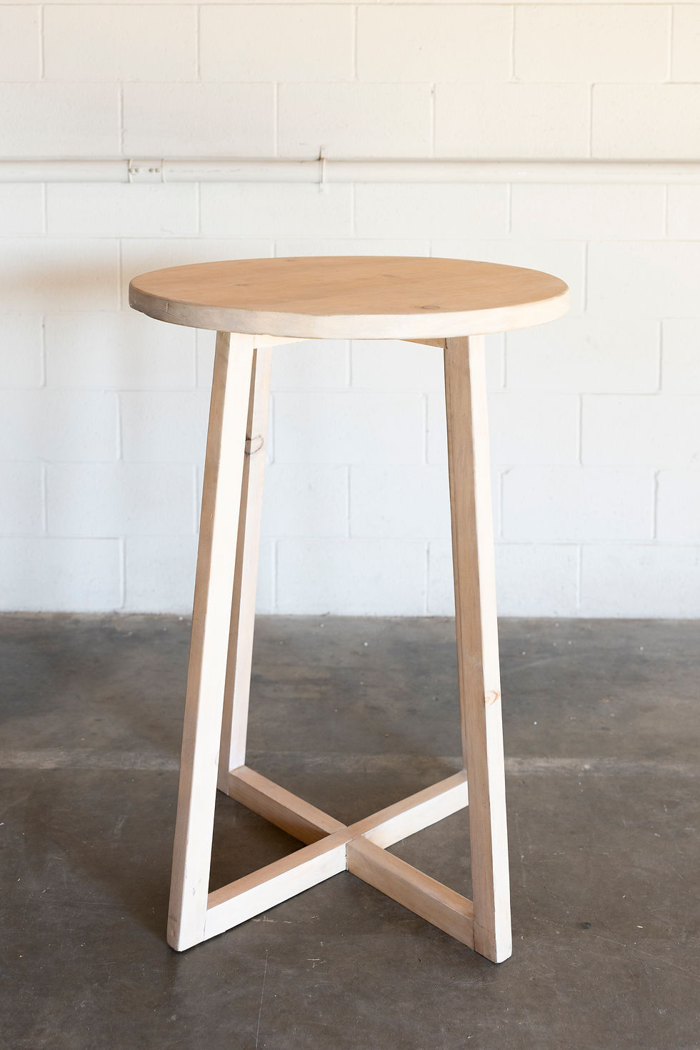 Thumbnail: Round light wooden bar table