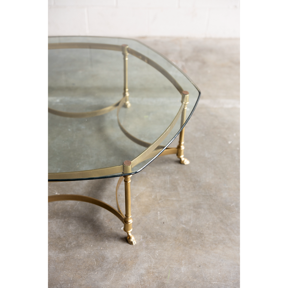 Thumbnail: Gold tiered round table with glass top