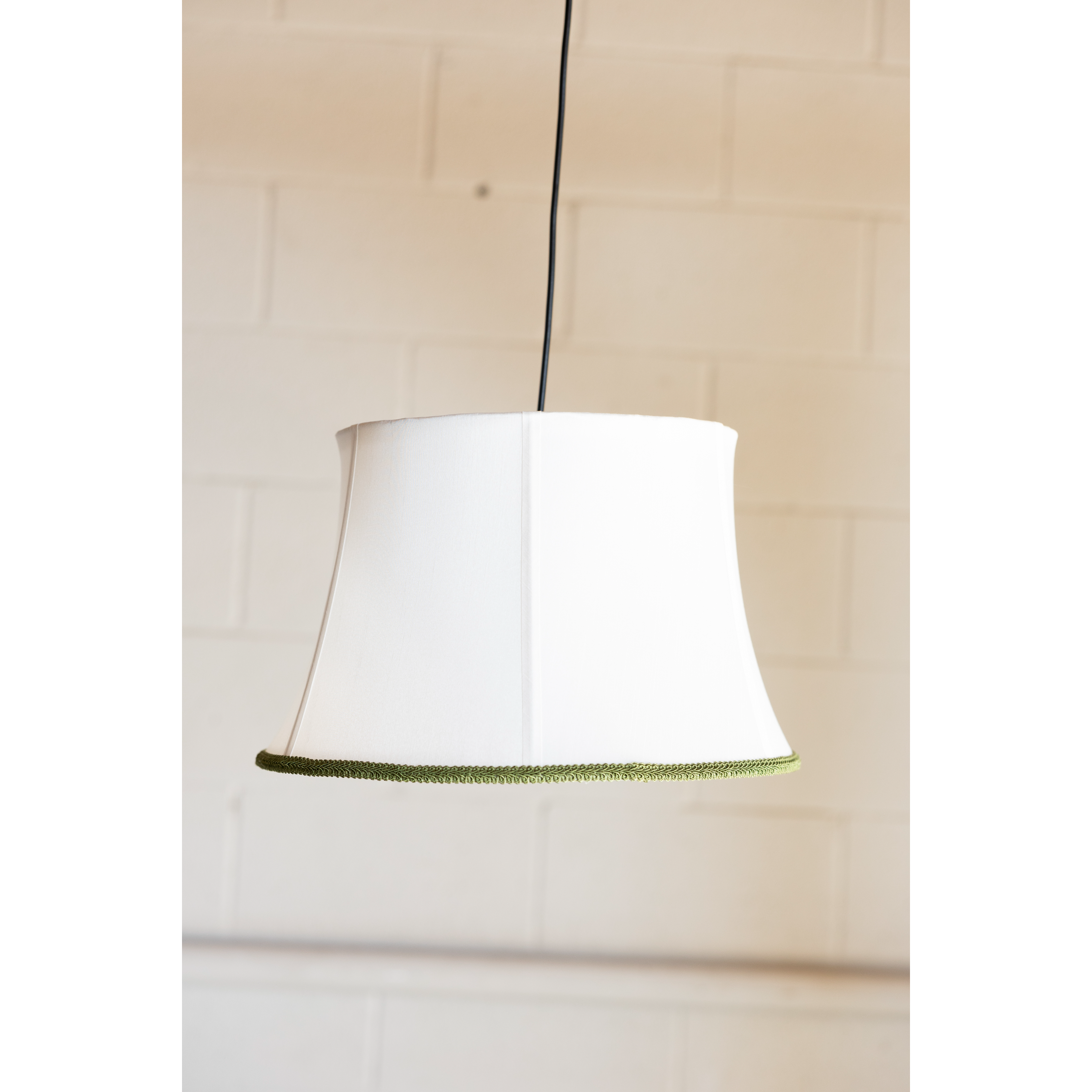 White & Green Shade Chandelier