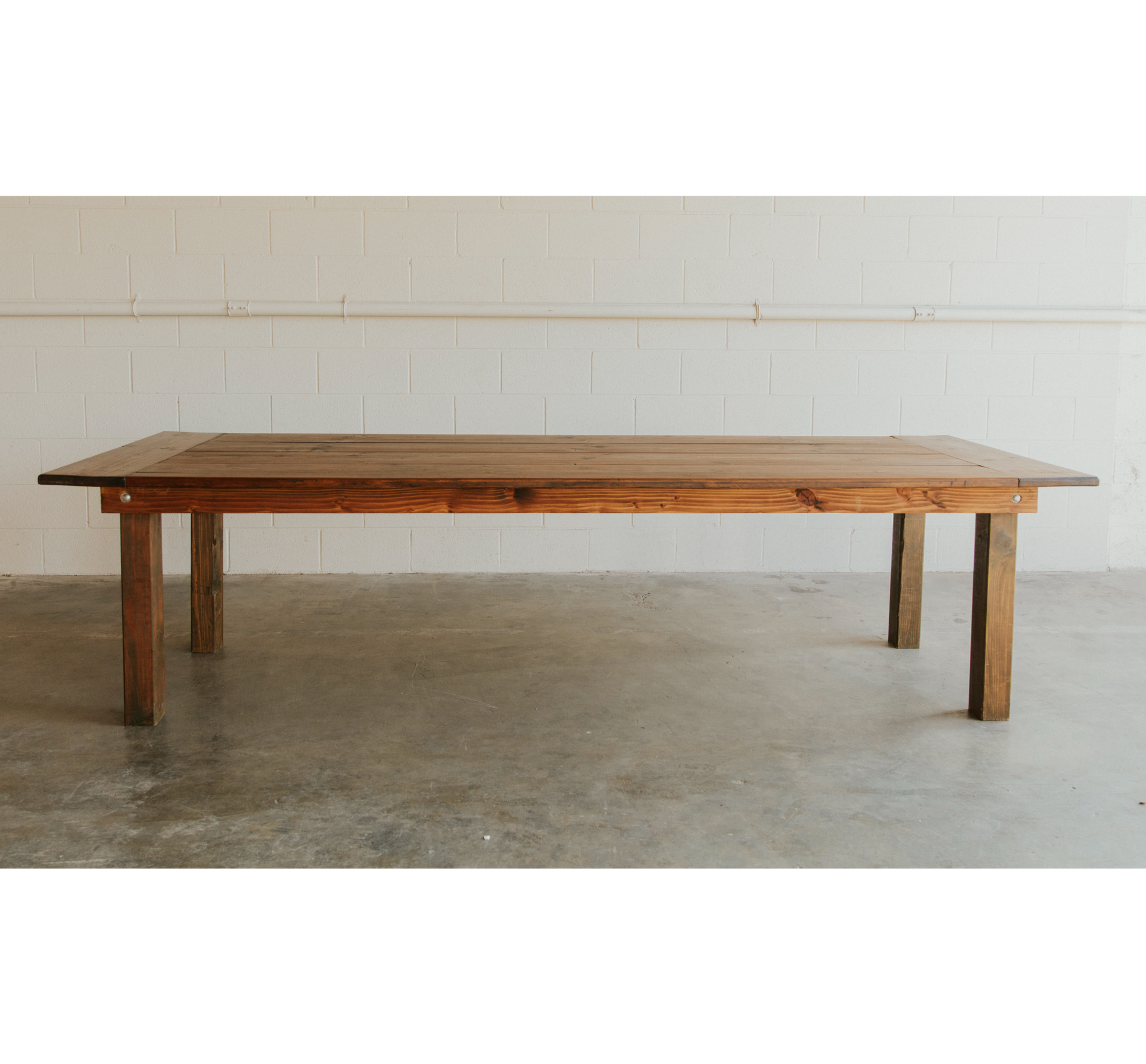 Long Harvest Table - Wood Leg