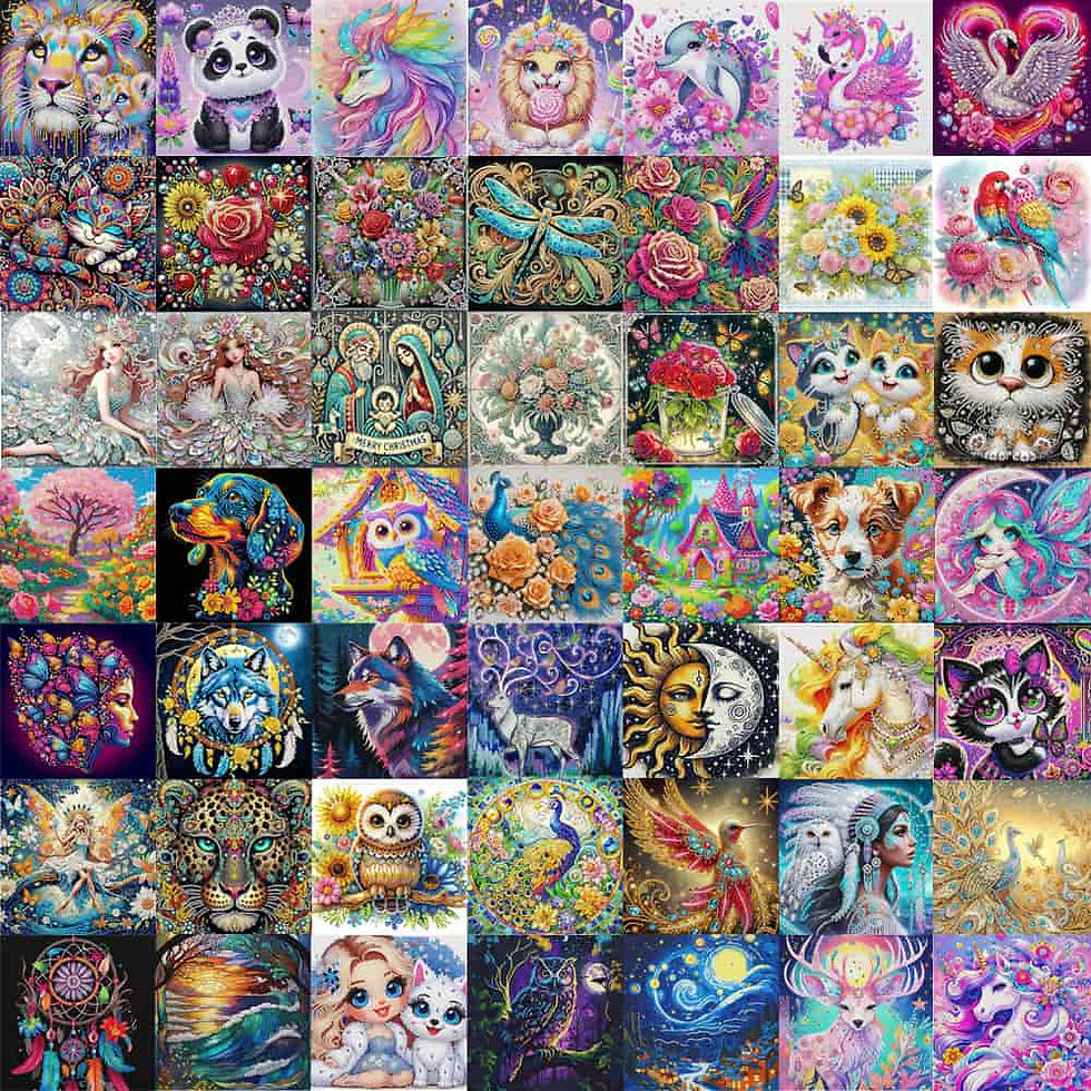 Mindful Focus Kit Bundle - 10, 20, and 30-Pack Premium Diamond Painting Sets (8x8").