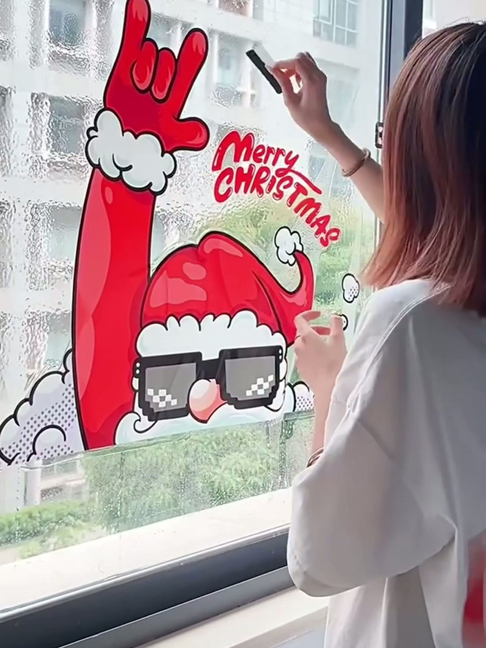 Thumbnail: Christmas Window Clings Set | Santa &amp; Snowman(MC-19)