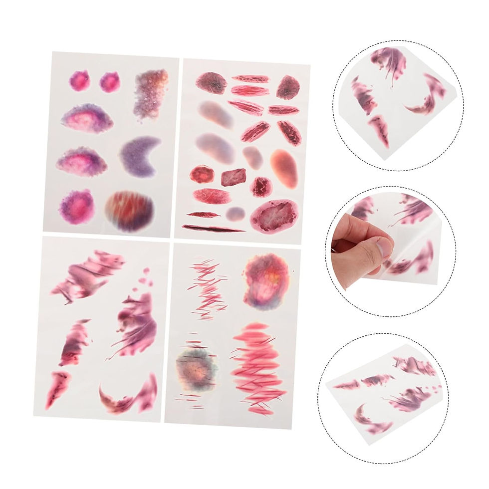 Thumbnail: 4er Set Halloween Wunden & Bluterguss Tattoo Sticker – Wasserdichtes Narben Make