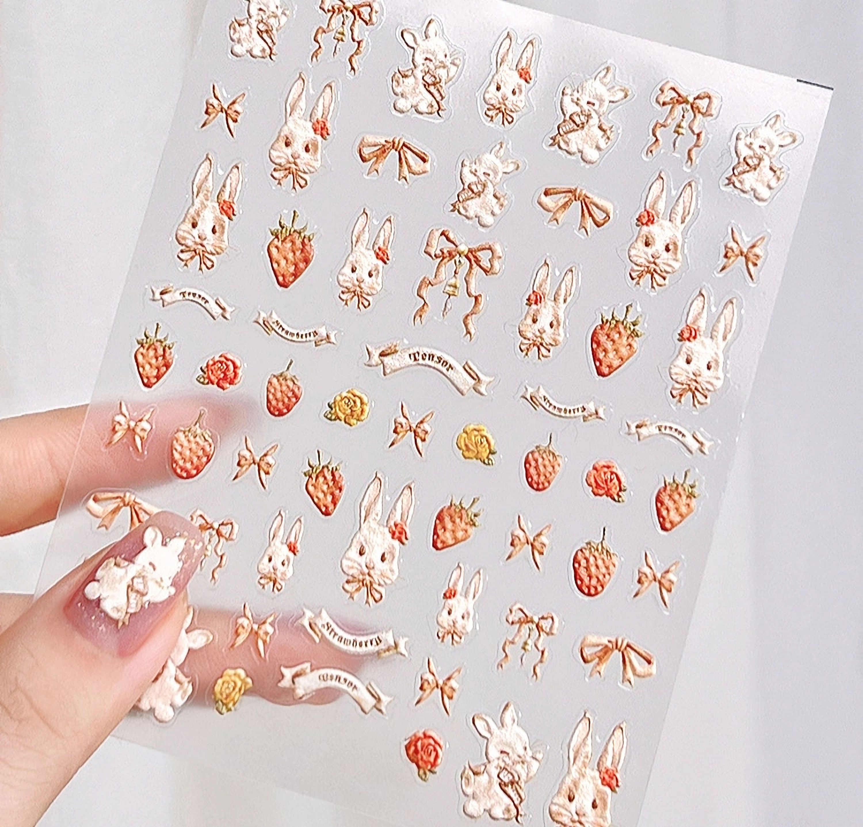 Rokoko-Stil Kaninchen Nagelaufkleber