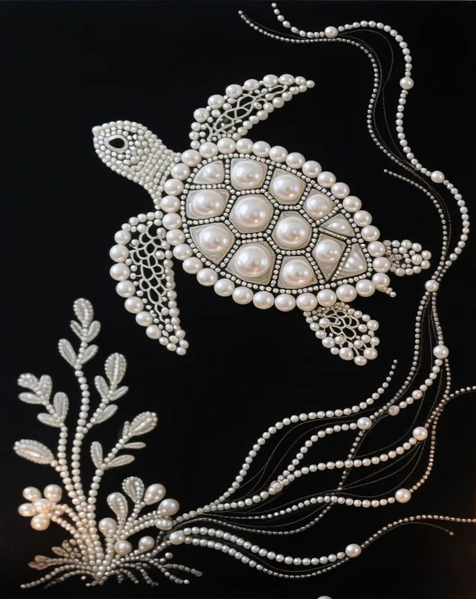 Sea Turtle Diamond Painting - Mindful Focus Kit for Adult Digital Detox in multiple sizes.