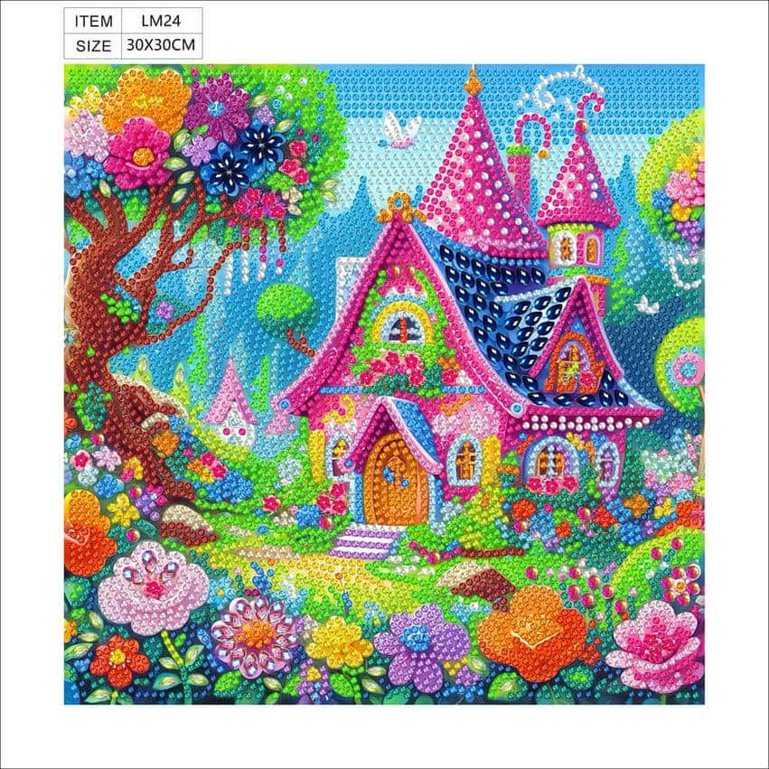 Fairytale House Mindful Focus Kit - A premium Diamond Painting Kit for Adult Digital Detox.