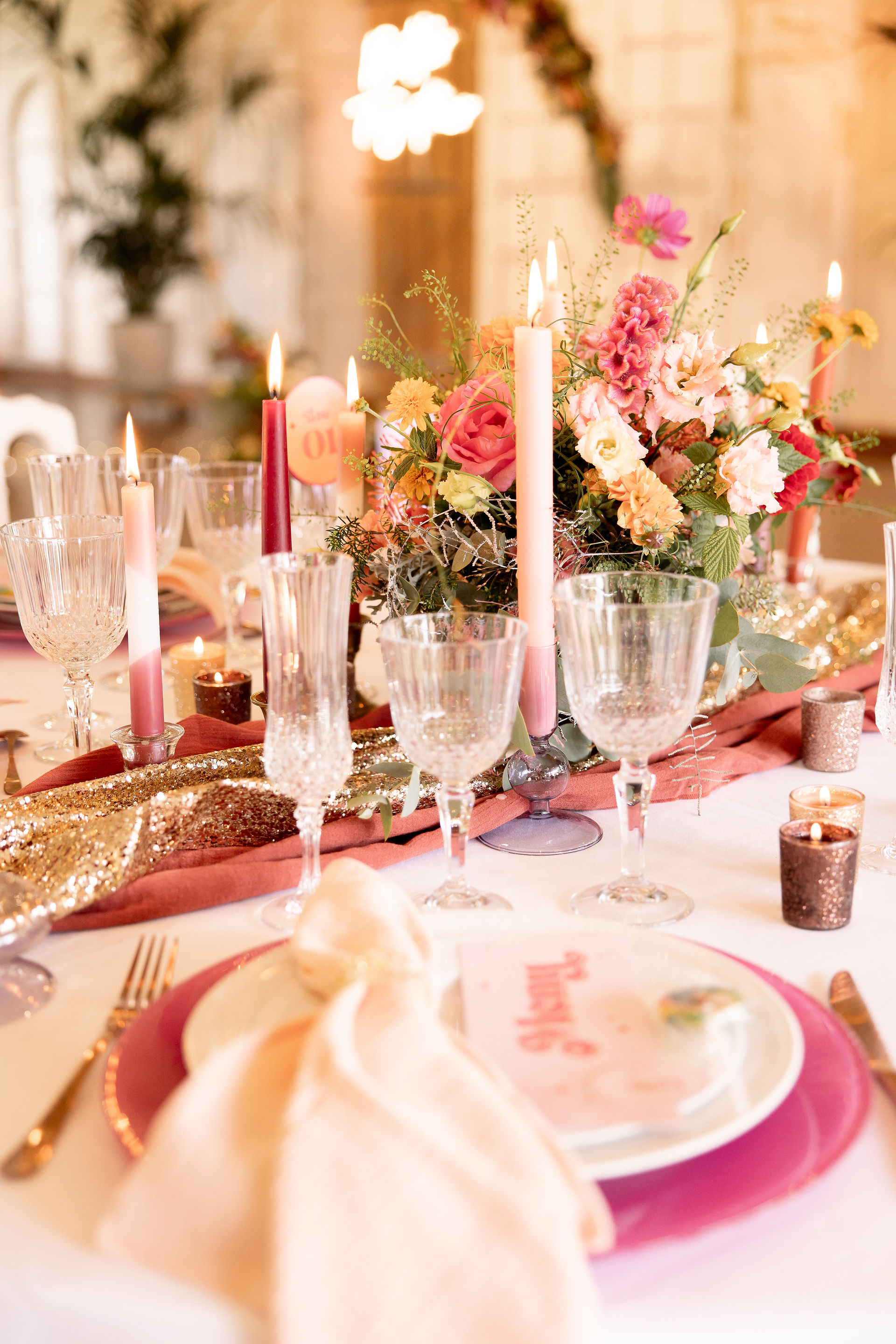 table decoration de mariage disco