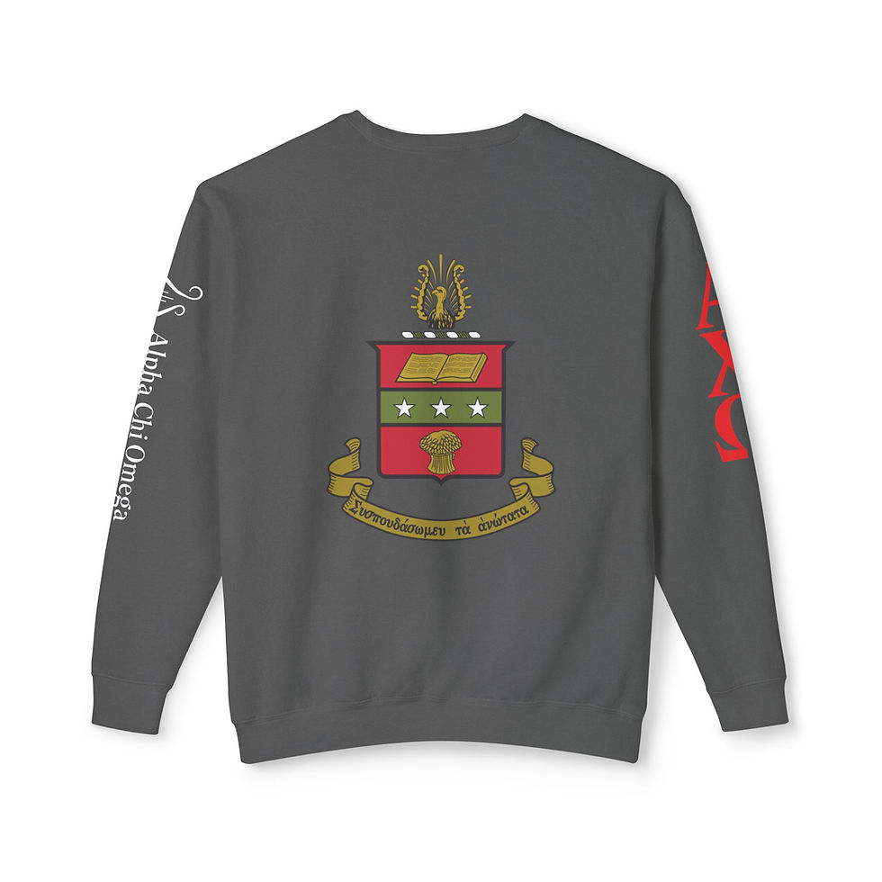 Thumbnail: Alpha Chi Omega Stylish Unisex Lightweight Crewneck Sweatshirt, 