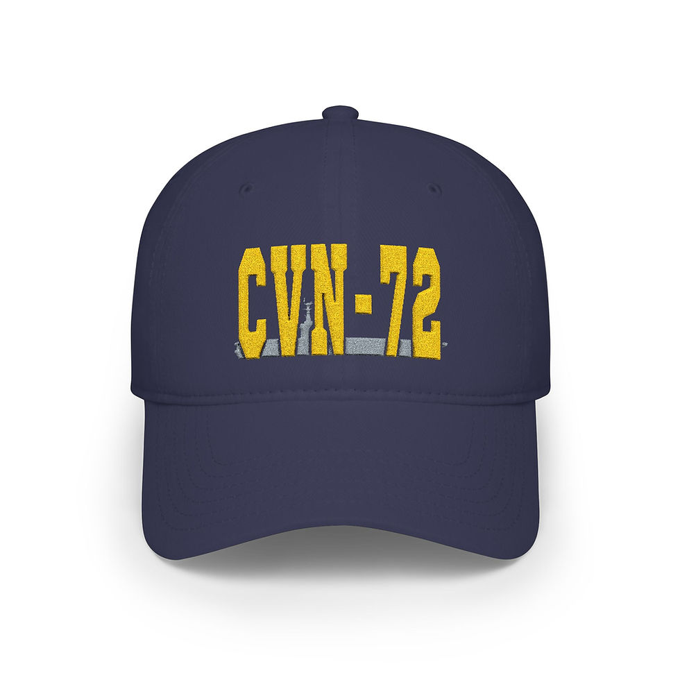 Thumbnail: CVN-72 Embroidered Aircraft Carrier Baseball Cap | Military Navy Hat