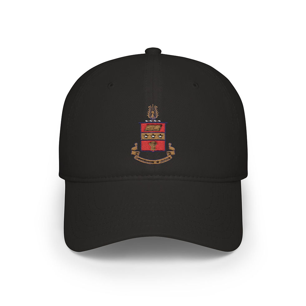 Thumbnail: Embroidered Crest Low-Profile Baseball Cap — Red Heritage Hat