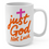Thumbnail: Just God Not Luck Mug — 15oz Inspirational Faith Coffee Cup