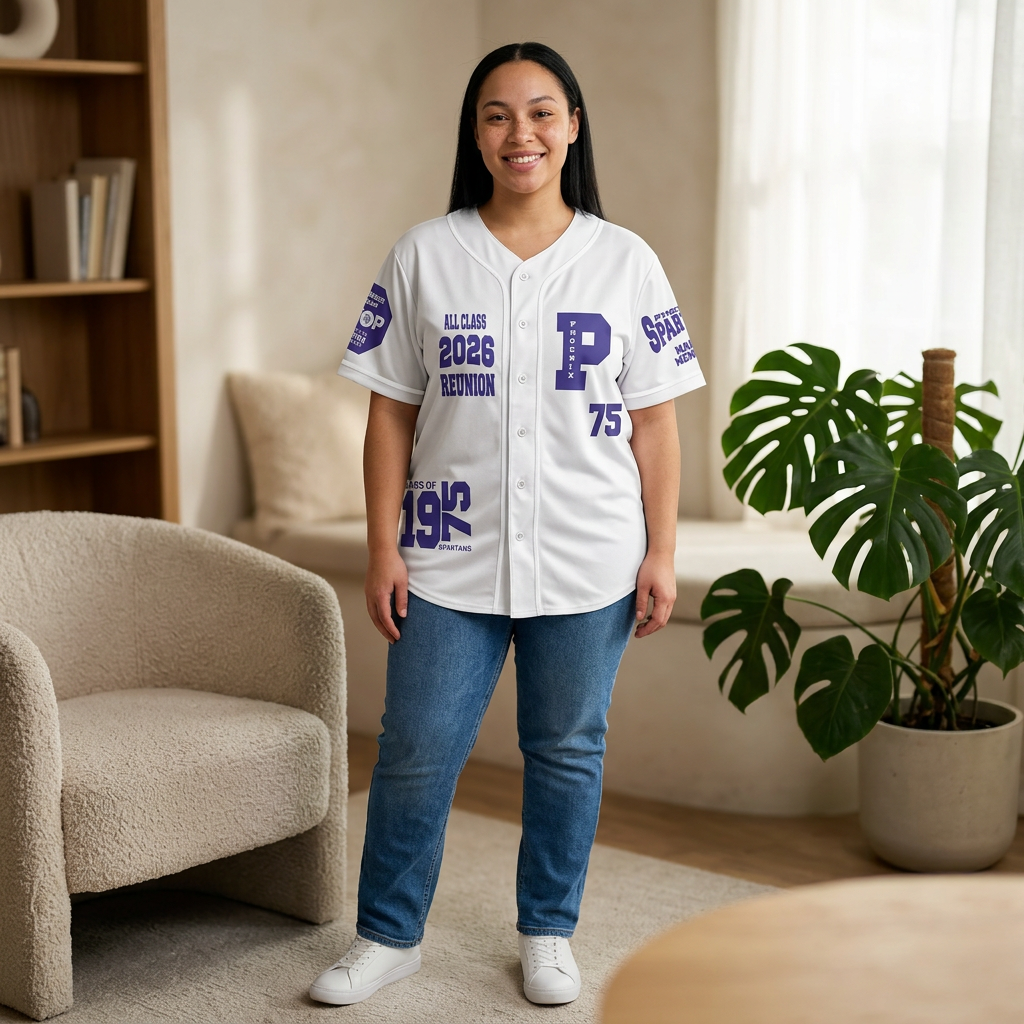 Phoenix High 47th Reunion Women's Baseball Jersey — Class of 1979, 2026 Reunion