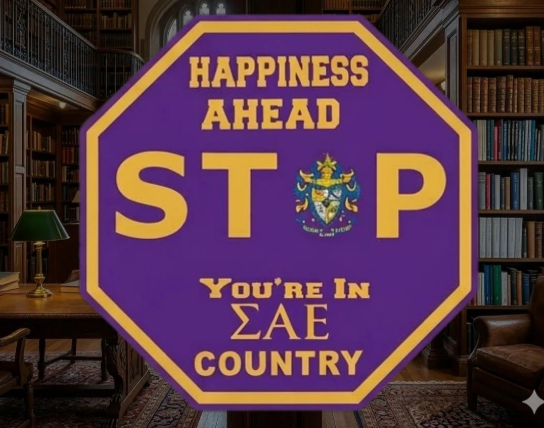 Sigma Alpha Epsilon 12 x 12 Stop Sign